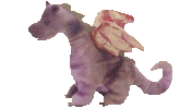 [ID: A Beanie Baby named Scorch. It's a brown dragon with a red tongue and iridescent brown wings. End ID]