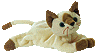 [ID: A Beanie Baby named Snip. It's a siamese cat: cream-colored body, light brown on its feet, tail, ears and face. End ID]